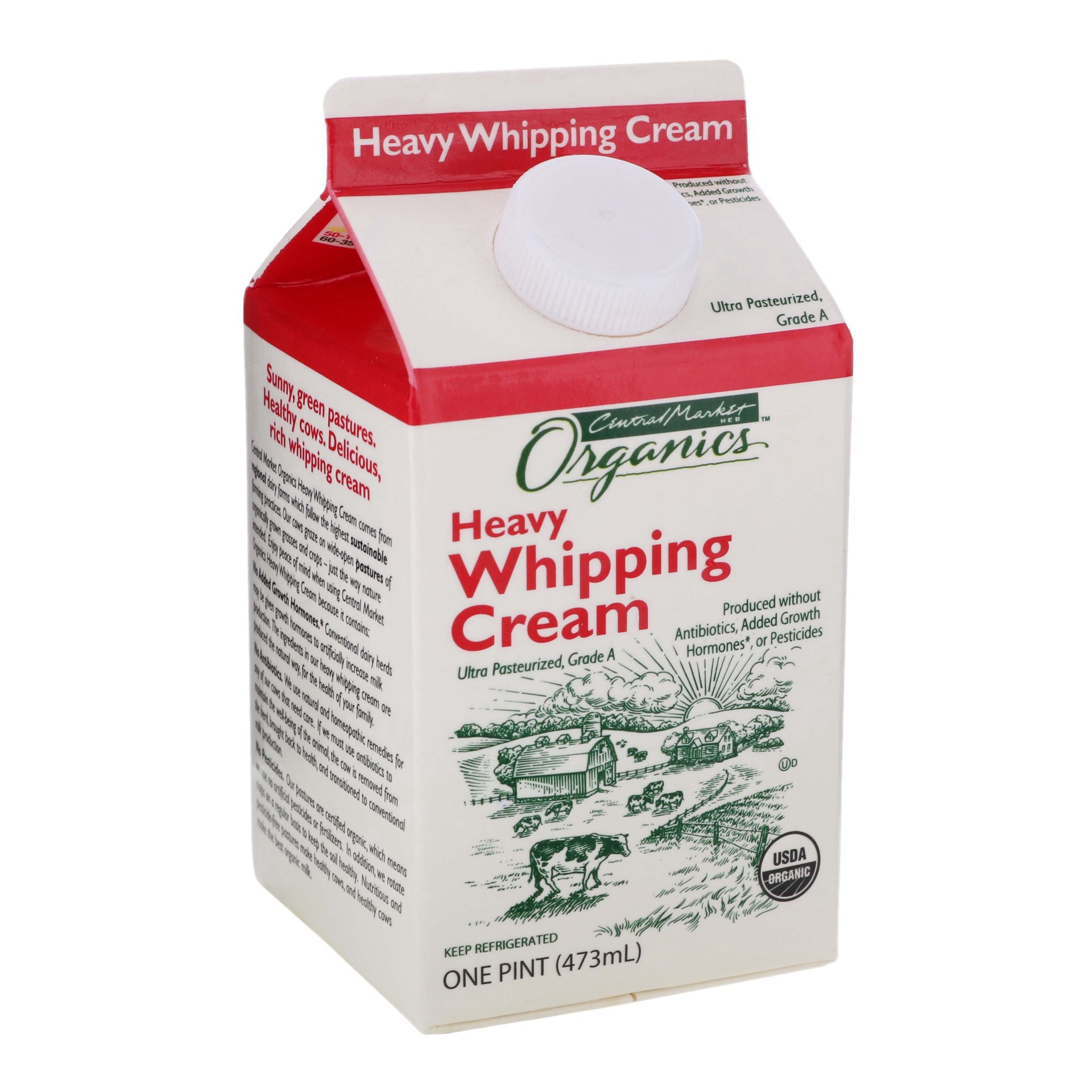 slide 1 of 1, Central Market Organics Heavy Whipping Cream, 16 oz