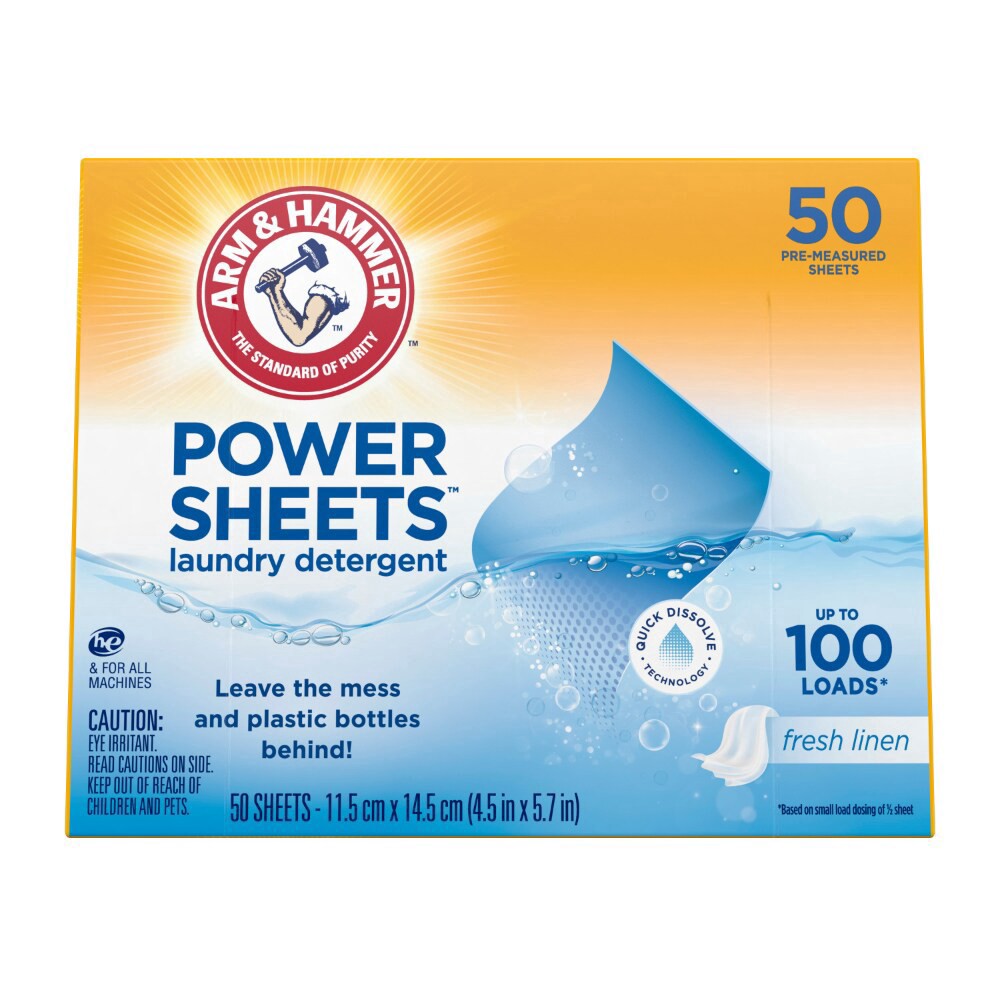 slide 3 of 6, Arm & Hammer Laundry Detergent Fresh Linen Sheets, 50 ct