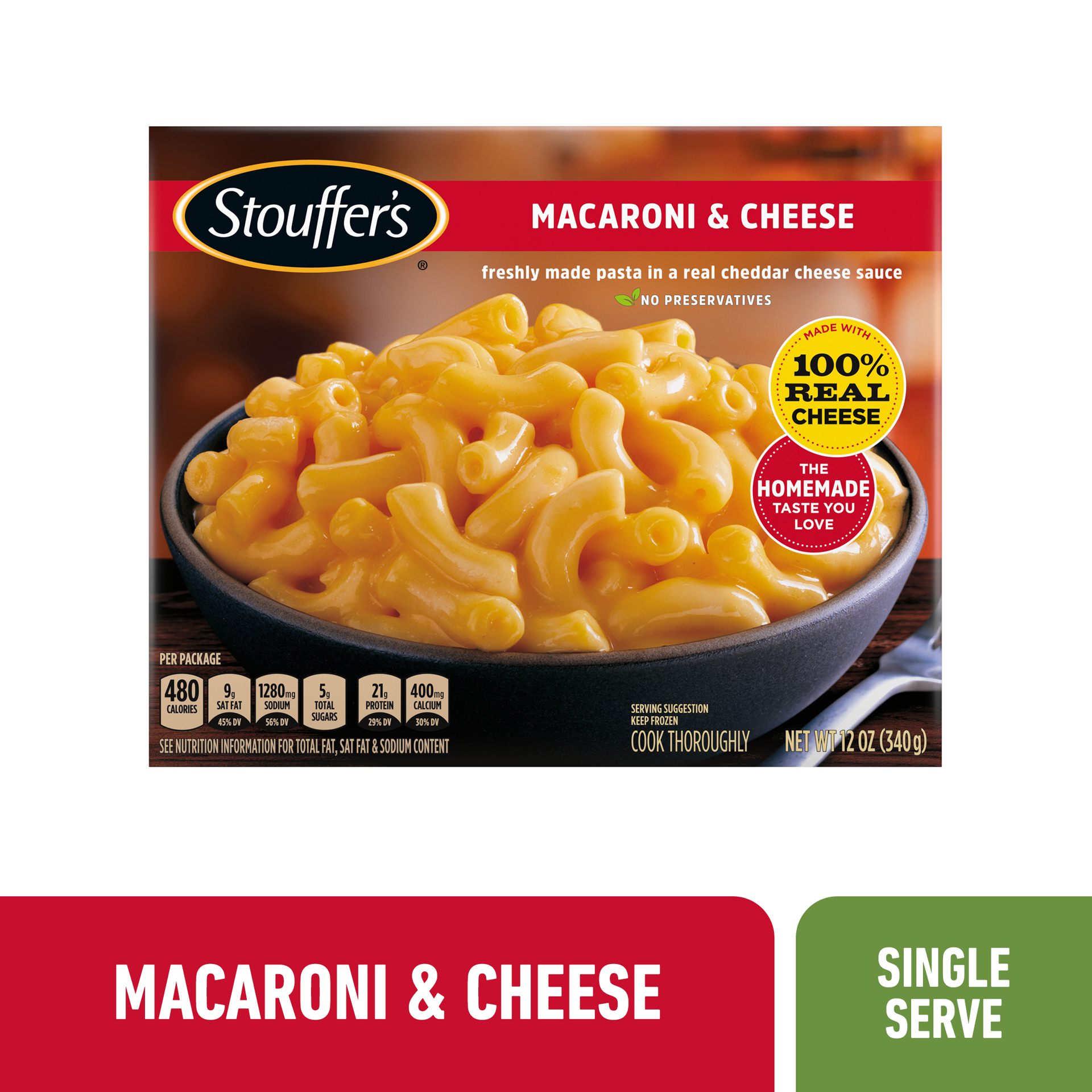 slide 1 of 9, Stouffer's Macaroni & Cheese Frozen Meal, 12 oz