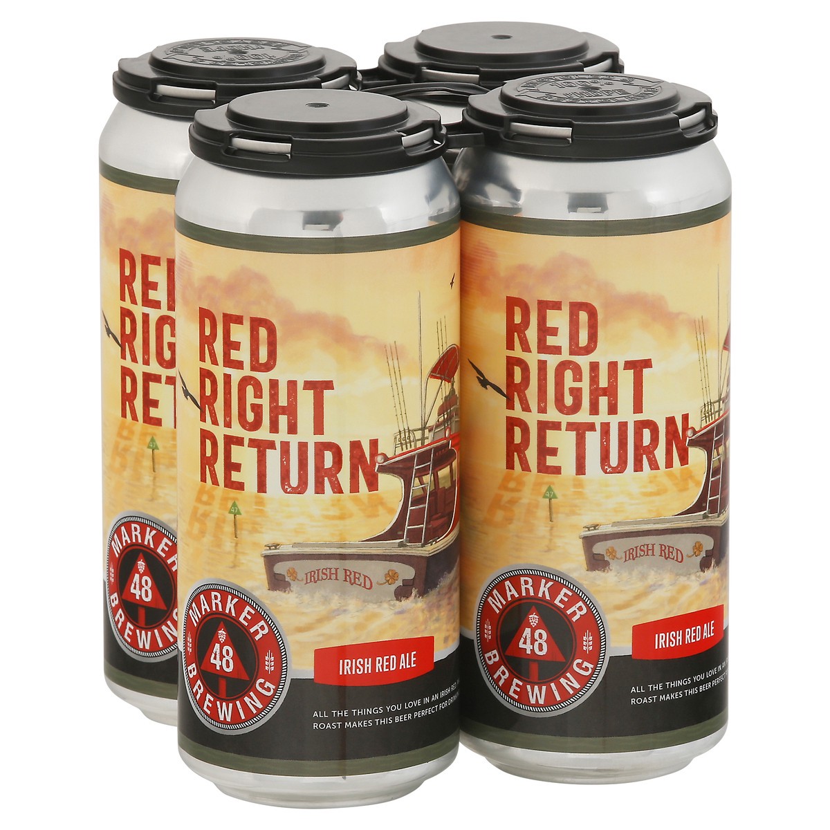 slide 3 of 4, Marker 48 Brewing Irish Red Ale Red Right Return Beer 4 - 16 fl oz Cans, 4 ct