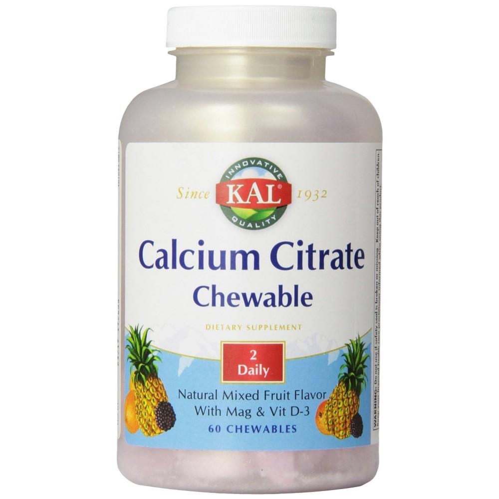 slide 1 of 1, Kal Mixed Fruit Calcium Citrate, 60 ct