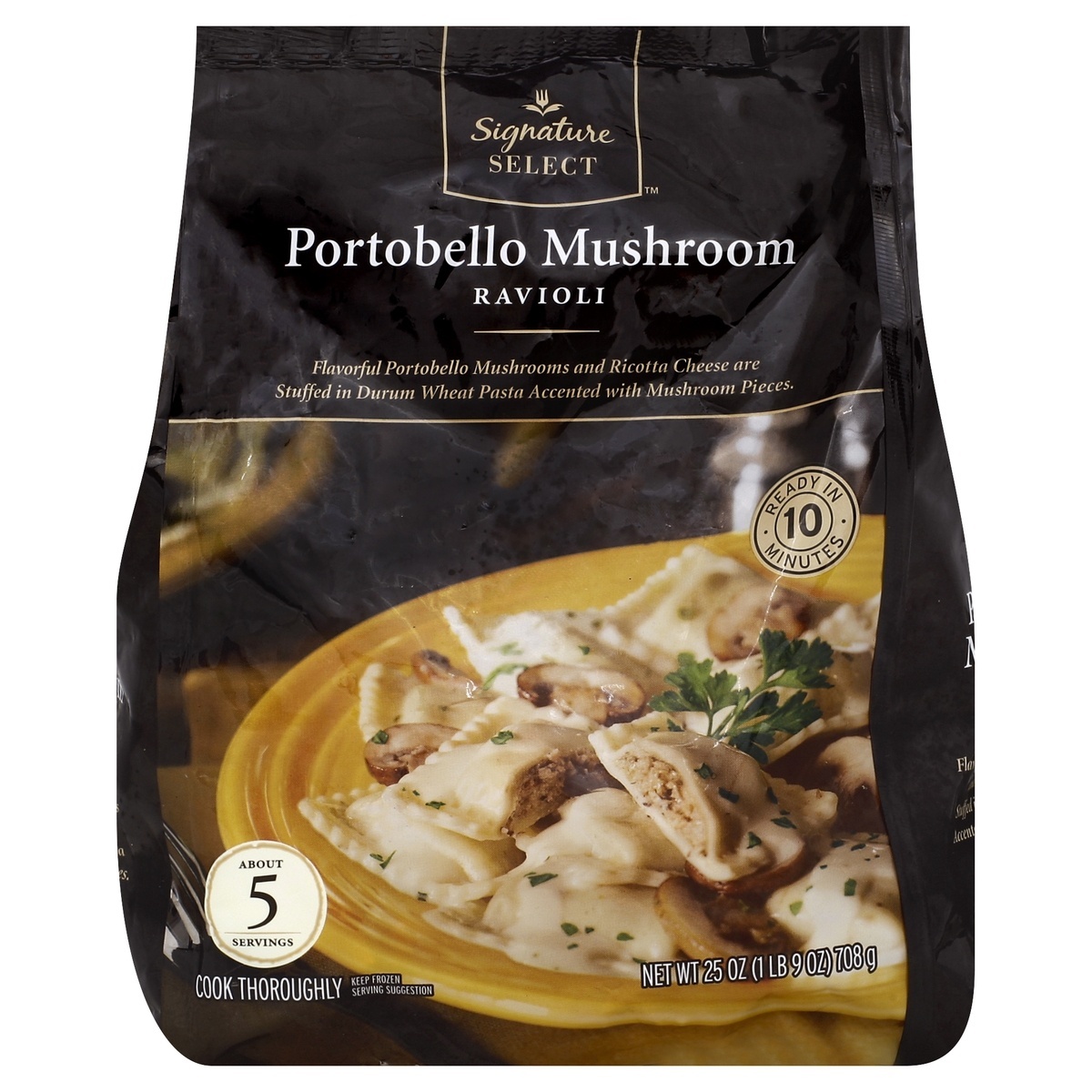 slide 1 of 5, Signature Select Portobello Mushroom Ravioli 25 oz, 25 oz