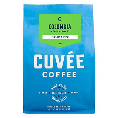 slide 1 of 1, Cuvée Coffee Colombia Las Mingas Whole Bean Coffee, 12 oz