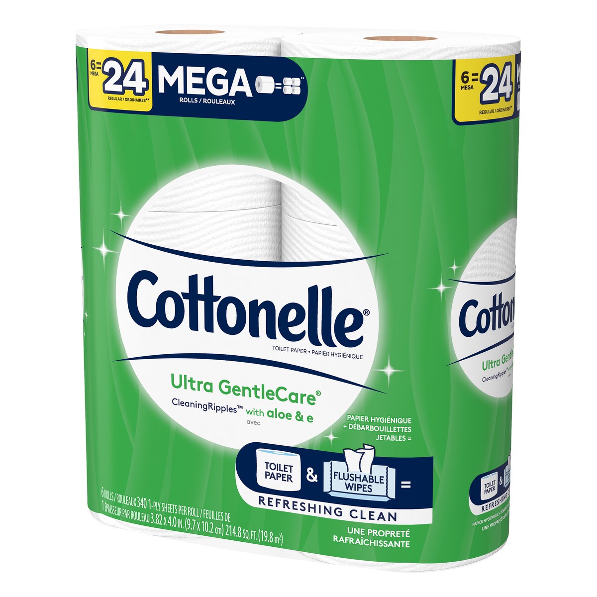 slide 3 of 9, Cottonelle Mega Rolls 1-Ply Toilet Paper 6 ea, 6 ct