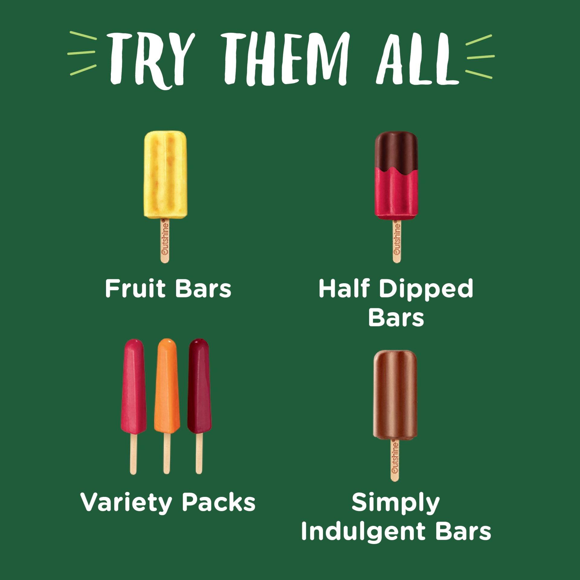 slide 5 of 7, Outshine Strawberry, Tangerine, And Raspberry Frozen Fruit Bars Variety Pack, No Sugar Added, 12 ct