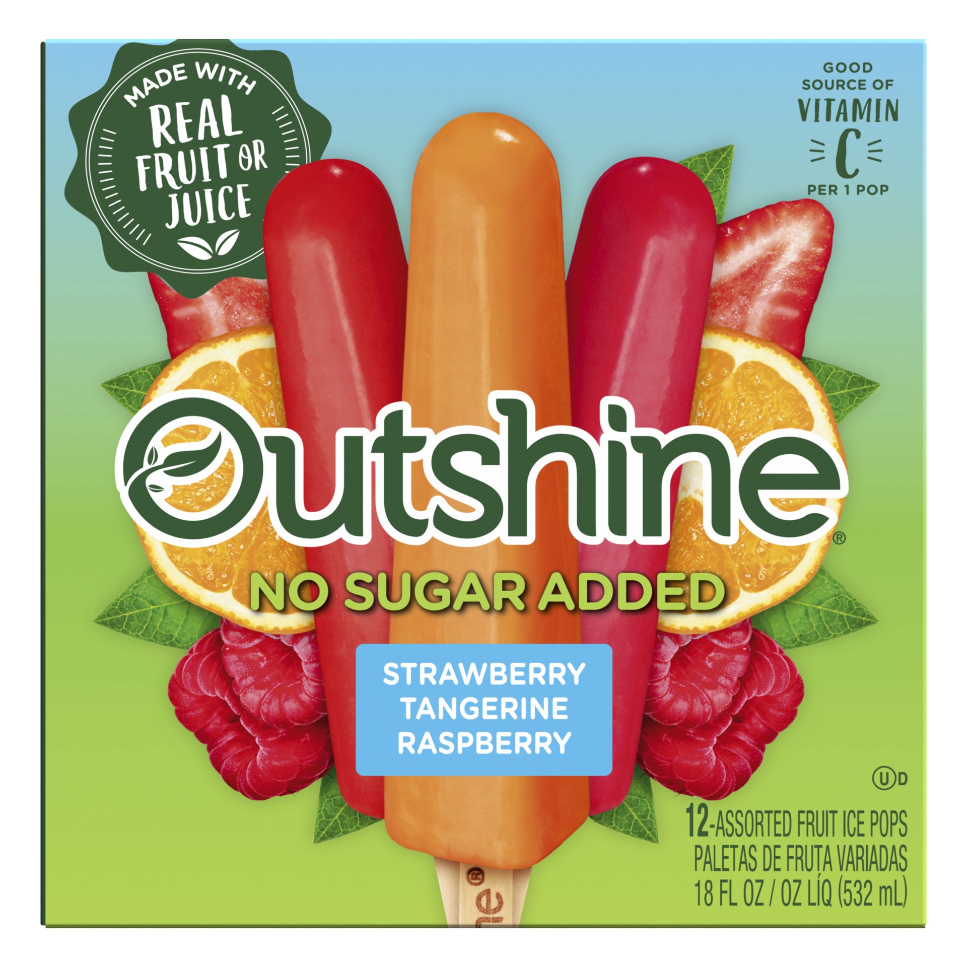 slide 1 of 5, Outshine Fruit Ice Bars, 12 ct