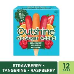 Outshine Strawberry, Tangerine, And Raspberry Frozen Fruit Bars Variety Pack, No Sugar Added