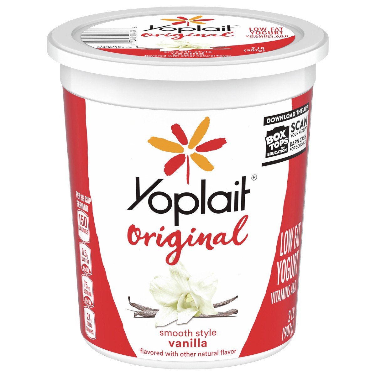 slide 1 of 1, Yoplait Original Smooth Style Vanilla Low Fat Yogurt, 32 OZ Yogurt Tub, 2 lb