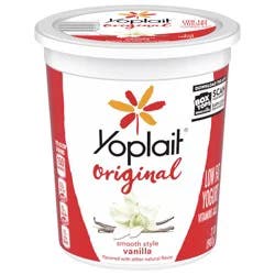 Yoplait Original Smooth Style Vanilla Low Fat Yogurt, 32 OZ Yogurt Tub