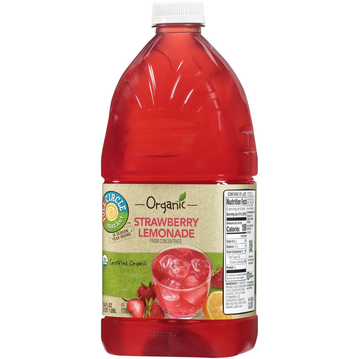 slide 5 of 9, Full Circle Market Strawberry Lemonade From Concentrate - 64 fl oz, 64 fl oz