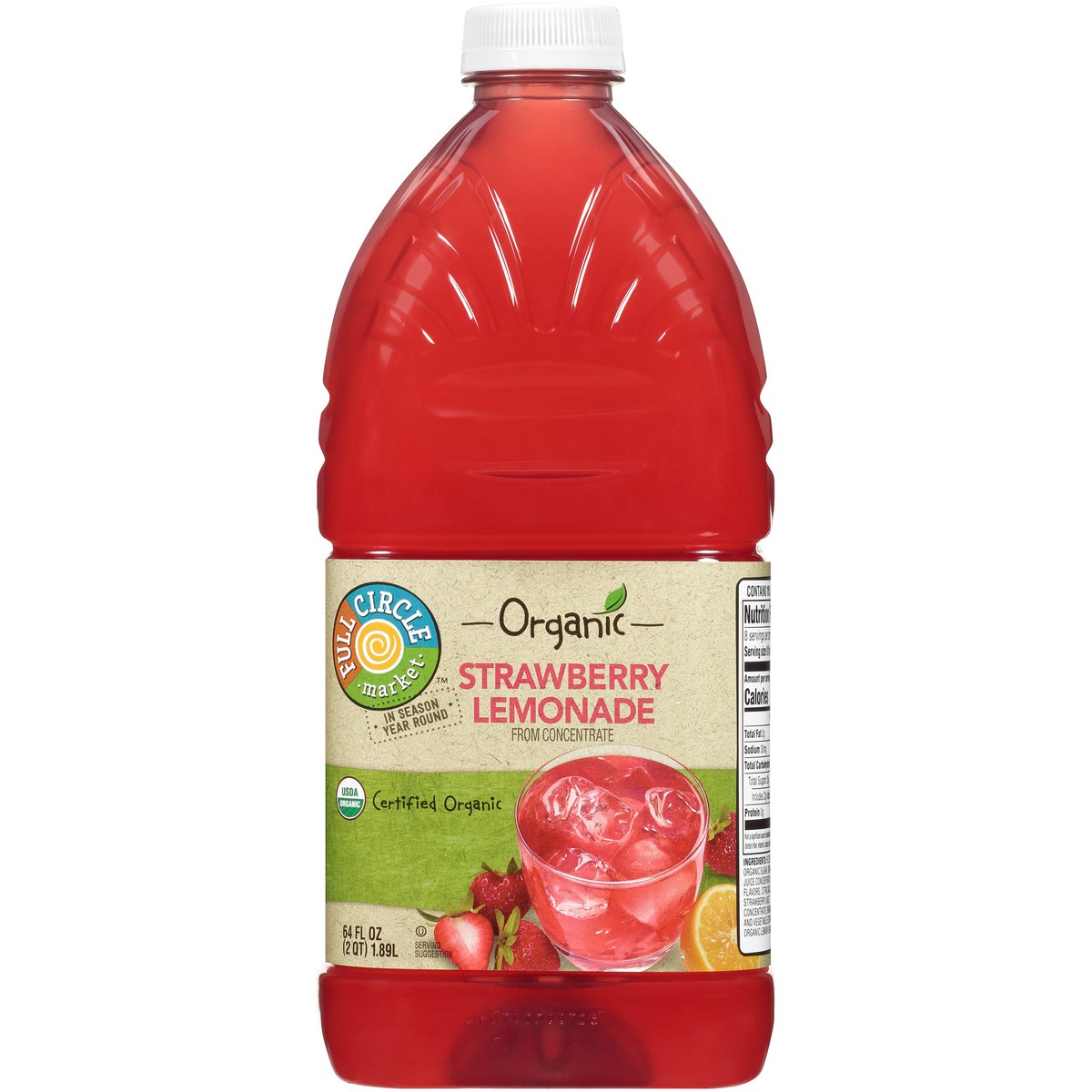 slide 4 of 9, Full Circle Market Strawberry Lemonade From Concentrate - 64 fl oz, 64 fl oz