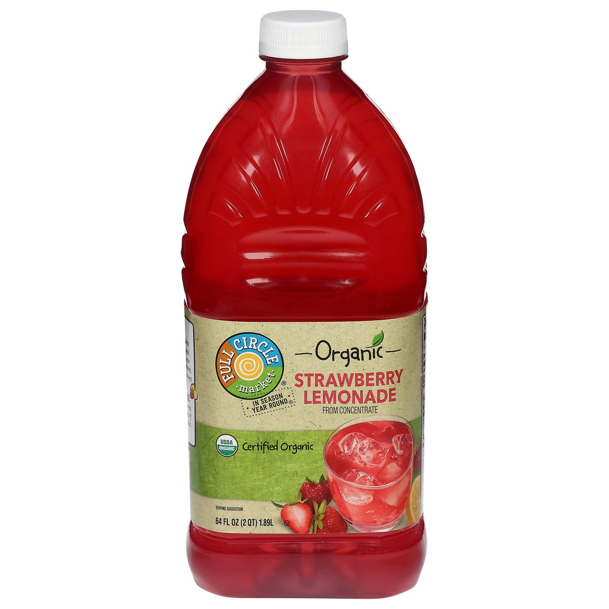 slide 1 of 9, Full Circle Market Organic Strawberry Lemonade 64 fl oz, 64 fl oz