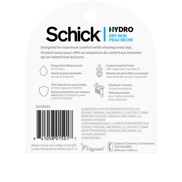 slide 5 of 29, Schick Hydro Skin Comfort Dry Skin 4CT Refill CAN, 4 ct