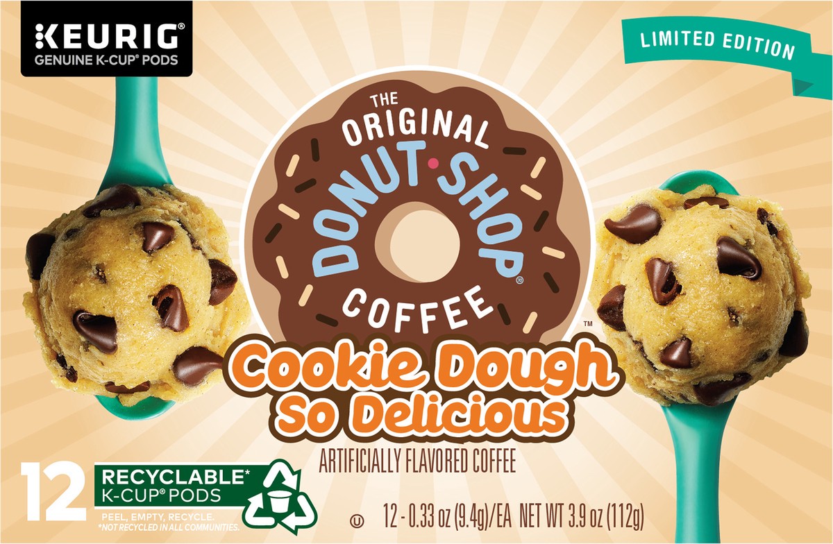 slide 1 of 8, Donut Shop K-Cup Pods Cookie Dough So Delicious Coffee 12 Pods - 0.33 oz ea, 12 ct