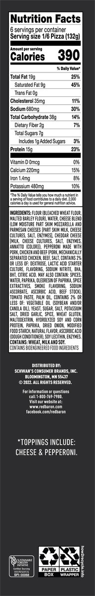 slide 4 of 9, Red Baron Fully Loaded Pepperoni Original Crust Frozen Pizza, 27.85 oz