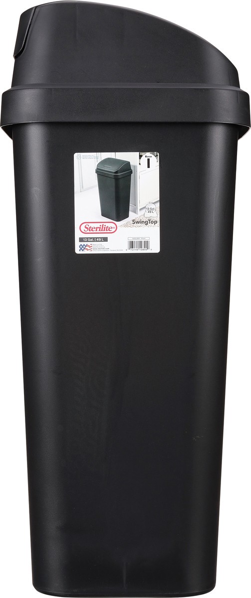 slide 11 of 11, Sterilite Swingtop Wastebasket, Black, 13 gal