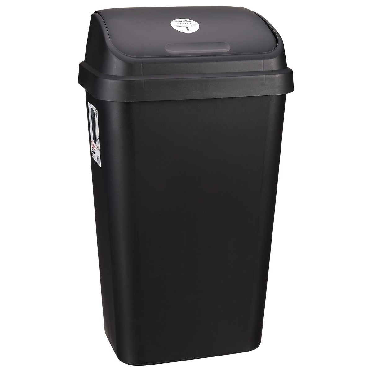 slide 10 of 11, Sterilite Swingtop Wastebasket, Black, 13 gal