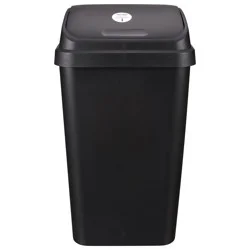 Sterilite Swingtop Wastebasket, Black