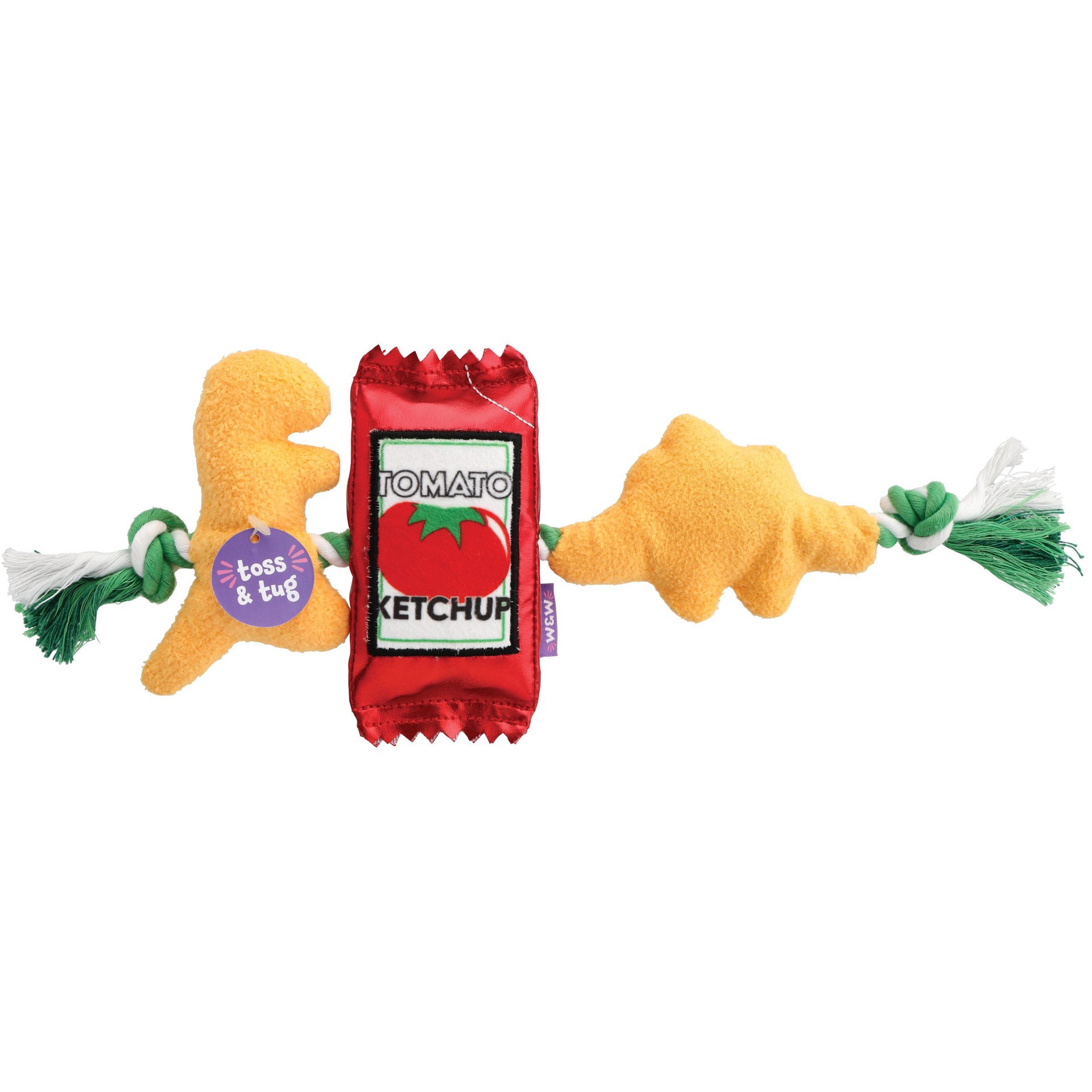 slide 1 of 1, Woof & Whiskers Chicken Nuggets On Rope Dog Toy, 1 ct