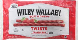 Wiley Wallaby Twists Classic Red Strawberry Flavored Licorice Candy