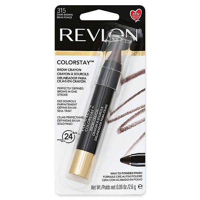 slide 1 of 1, Revlon Colorstay Brow Crayon Powder Finish Dark Brown, 0.09 oz