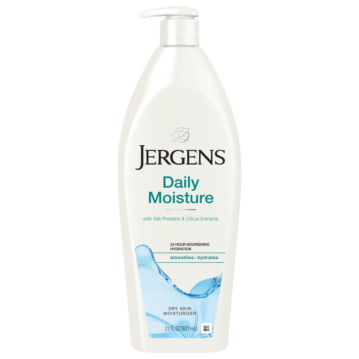 slide 1 of 5, Jergens Daily Moisture Dry Skin Moisturizer, Body Lotion, with HYDRALUCENCE blend, Silk Proteins, and Citrus Extract, 21 oz, 21 fl oz
