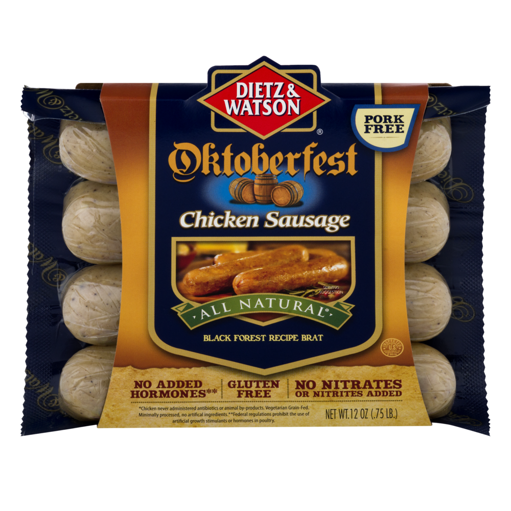 slide 1 of 1, Dietz & Watson Oktoberfest Chicken Sausage, 12 oz