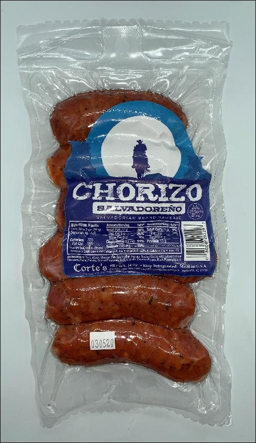 slide 1 of 1, Cortes Chorizo Salvadoreno, 14 oz