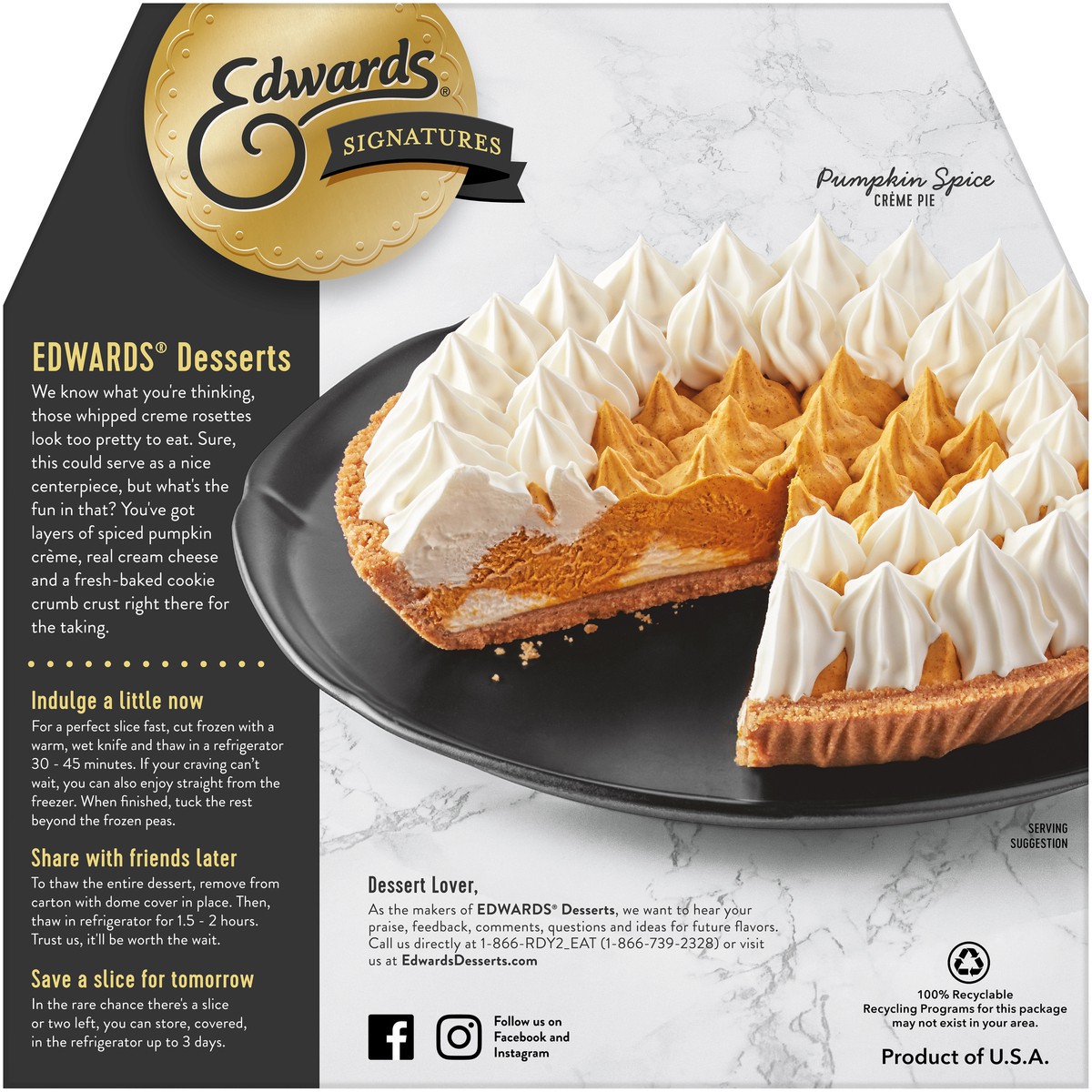 slide 5 of 9, Edwards Pumpkin Creme Pie, 25.92 oz
