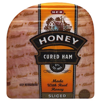 slide 1 of 1, H-E-B Boneless Sliced Honey Cured Ham, per lb