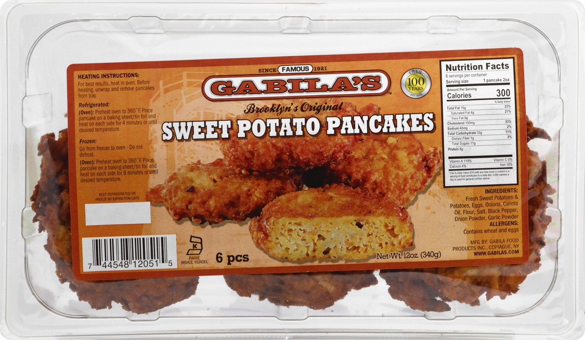 slide 1 of 10, Gabila's Sweet Potato Pancakes 6 ea, 12 oz