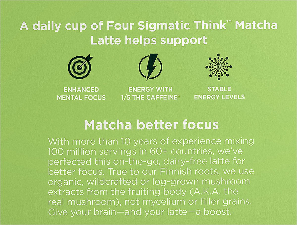 slide 7 of 9, Four Sigmatic THINK Organic Matcha Latte Mix with Lion's Mane Mushrooms , 10 ct