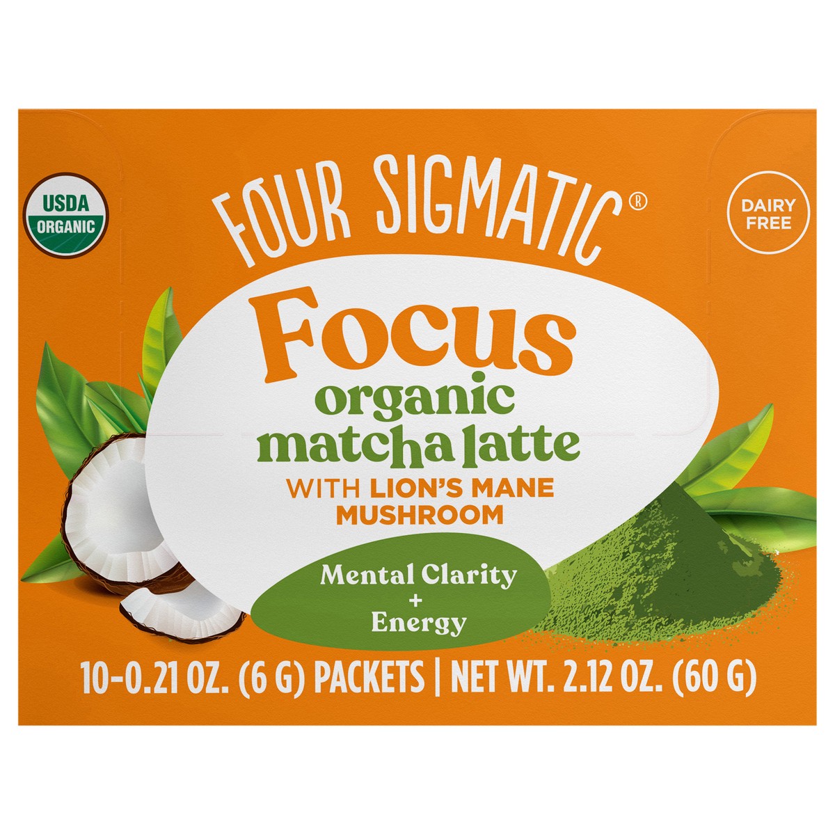 slide 1 of 9, Four Sigmatic Focus Org Matcha Latte SS, 10 ct