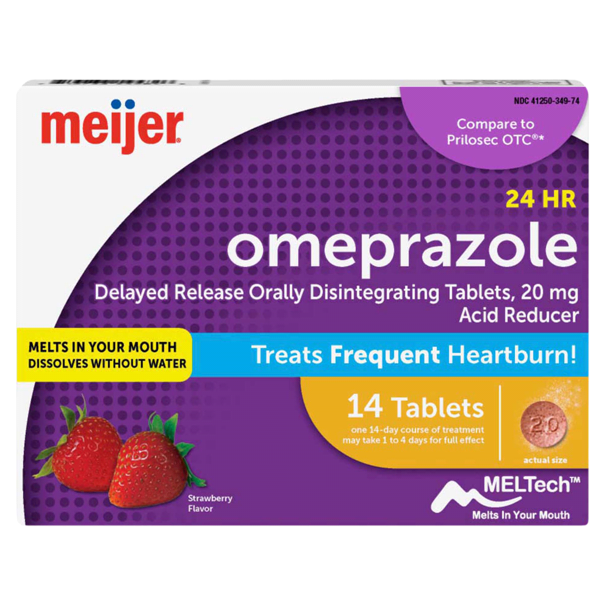 slide 1 of 1, Meijer Omeprazole Delayed Release Orally Disintegrating Tablets, 20mg, 14 ct