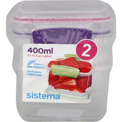 Sistema Container, 400 Milliliter, 2 Pack