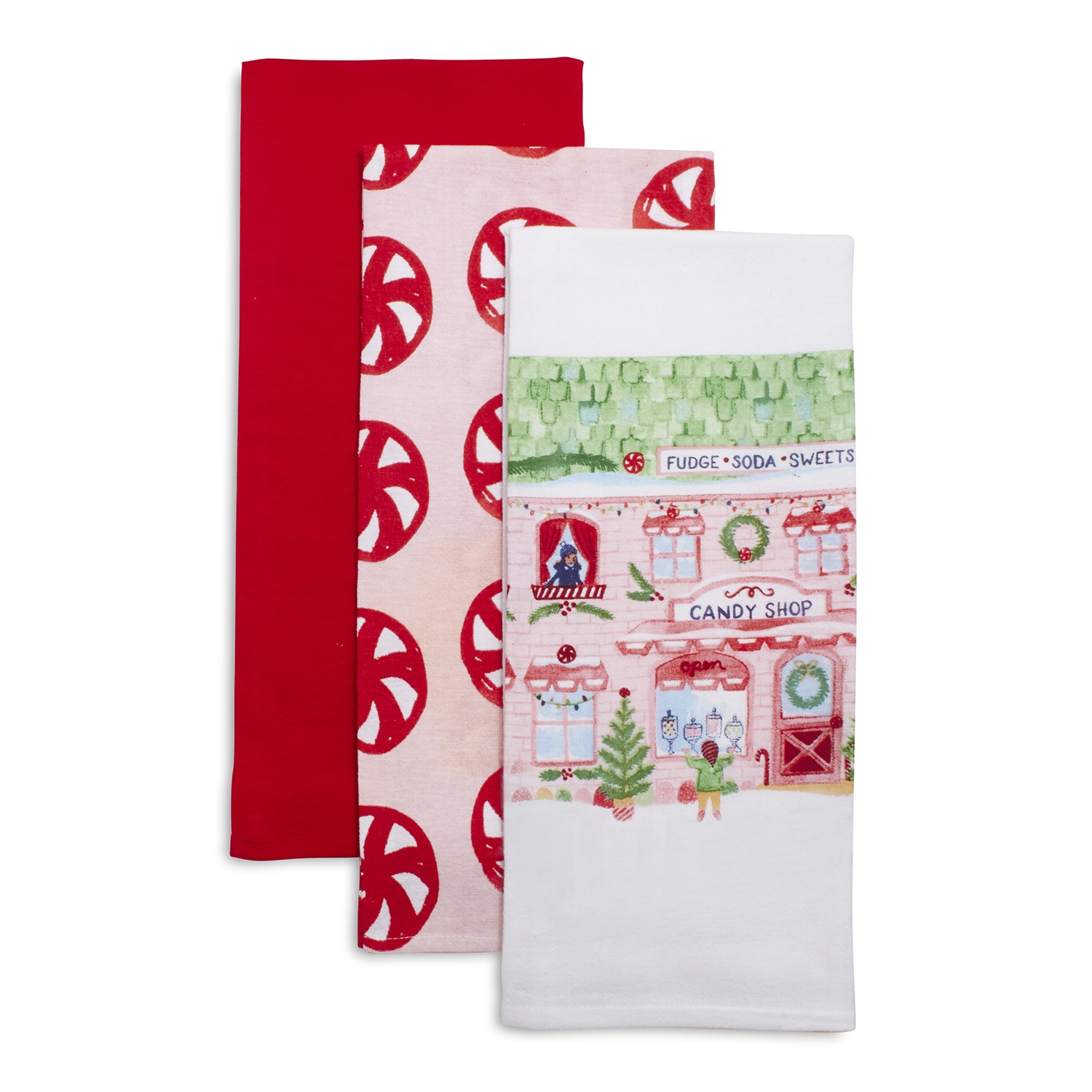 slide 1 of 1, Sur La Table Flour Sack Kitchen Towels, Candy Shop, 3 ct