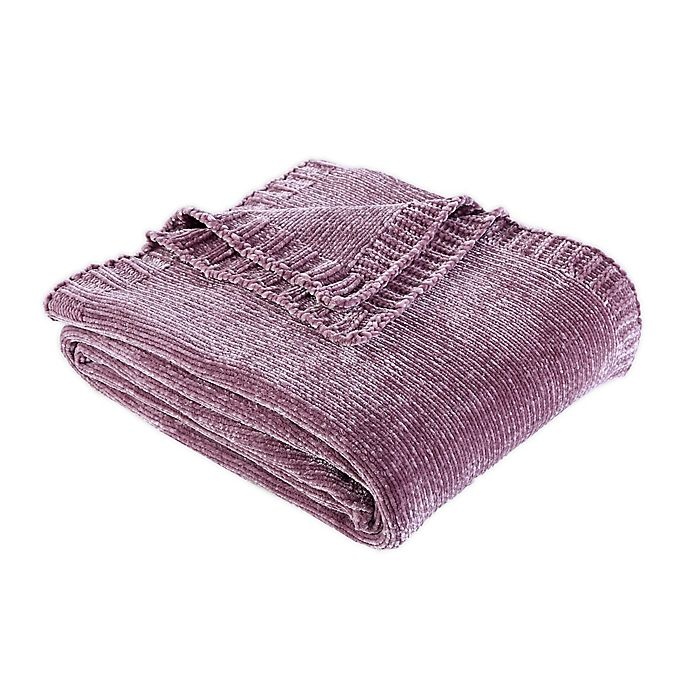 slide 1 of 3, Berkshire Blanket Solid Chenille Throw Blanket - Lavender, 1 ct