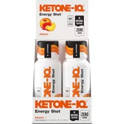 Ketone-IQ Zero Sugar Energy Shots - Caffeine Peach, 6 pk