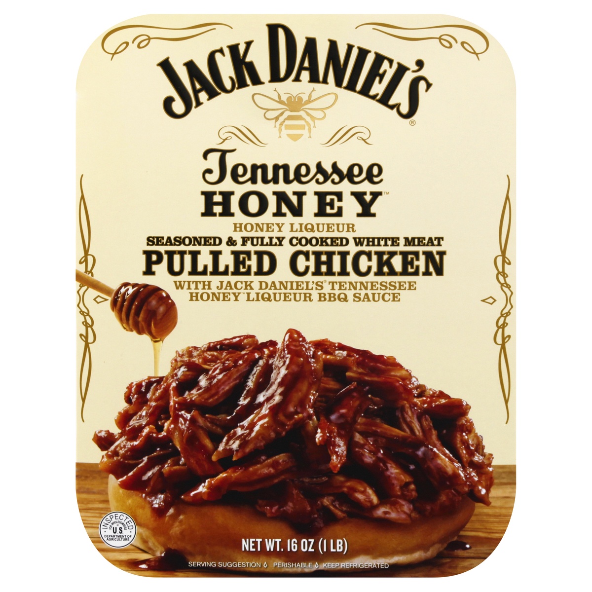 slide 1 of 6, Jack Daniel's Honey Pulled Chicken, 16 oz