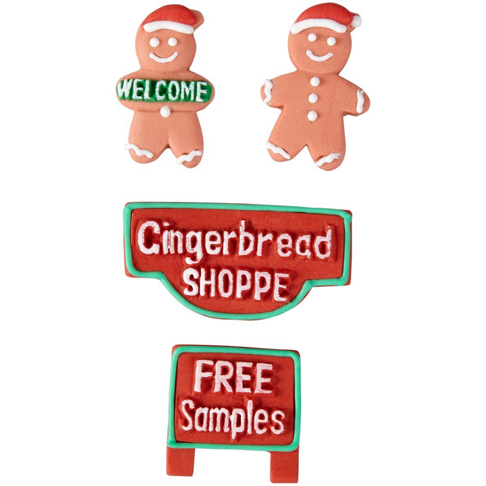 slide 2 of 3, Wilton Gingerbread Men and Holiday Signs Candy Decorations, 4 ct