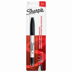 Sharpie Permanent Markers, Twin Tip, Fine and Ultra Fine Points, Black, 1 Count