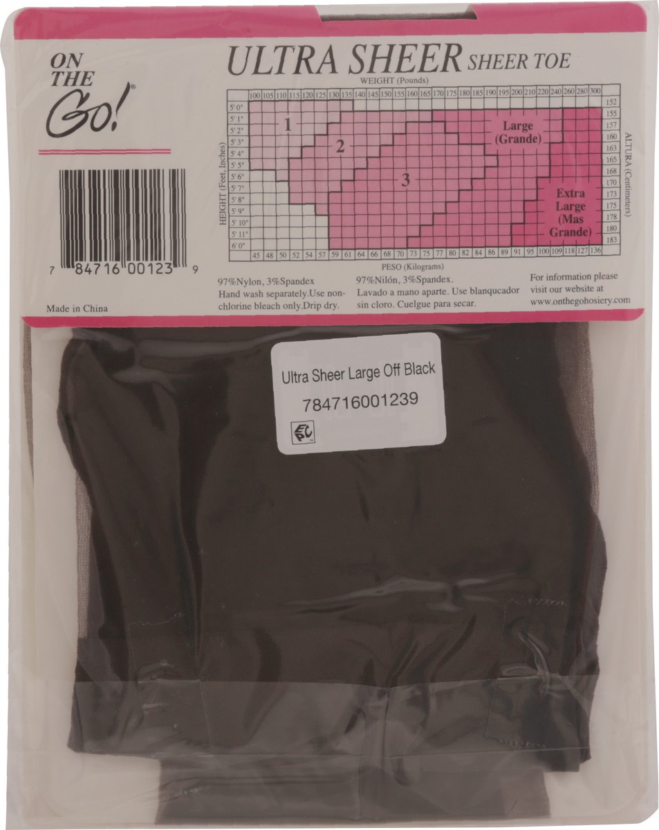 slide 3 of 11, On the Go! Off Black Sheer Toe Large 1 ea, 1 ct