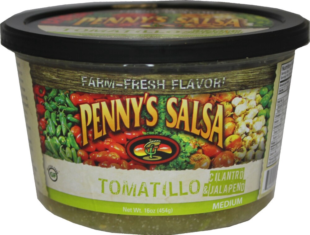 slide 1 of 3, Penny's Tomatillo Salsa, 16 oz