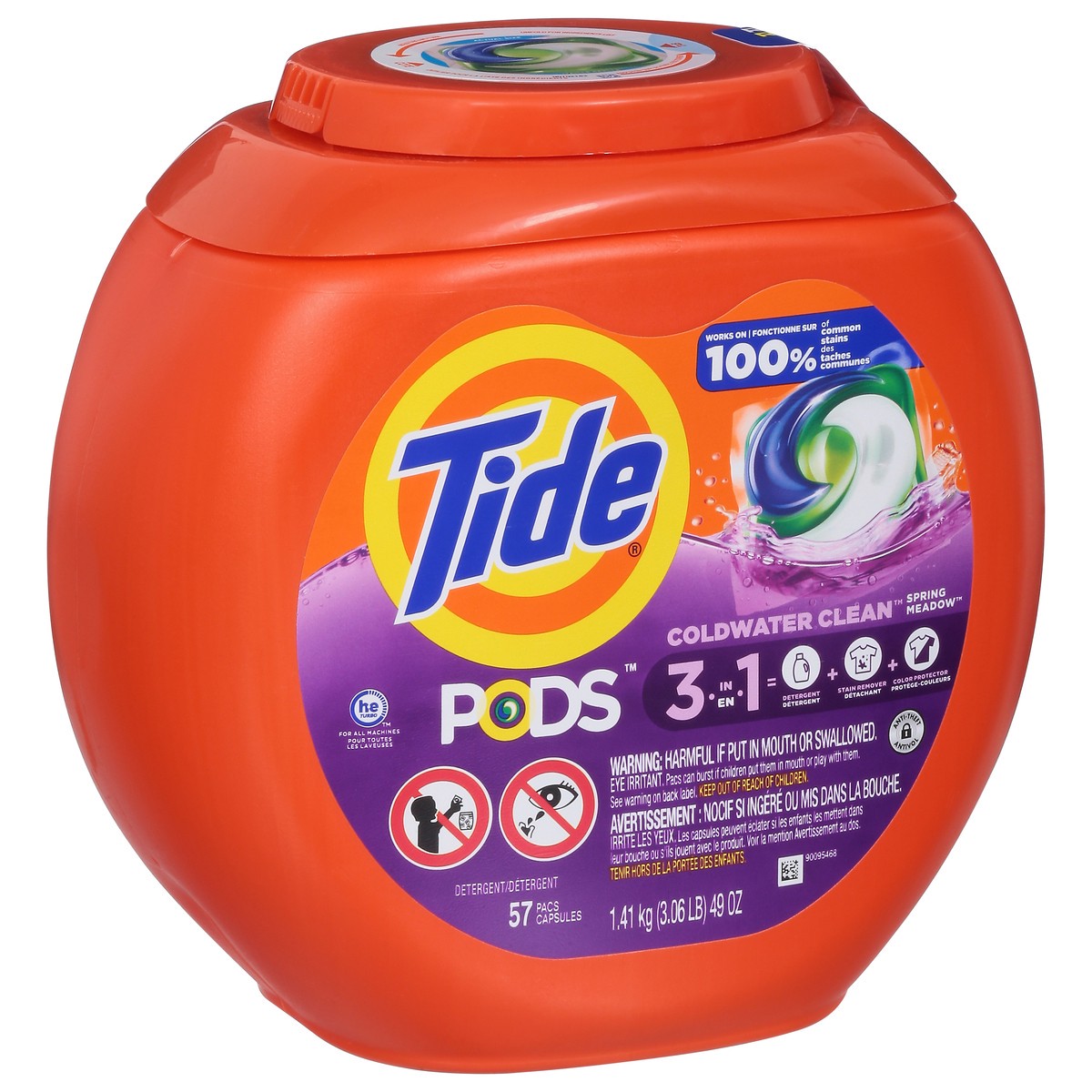 slide 2 of 9, Tide Pods 3 in 1 Spring Meadow Detergent 57 ea, 57 ct