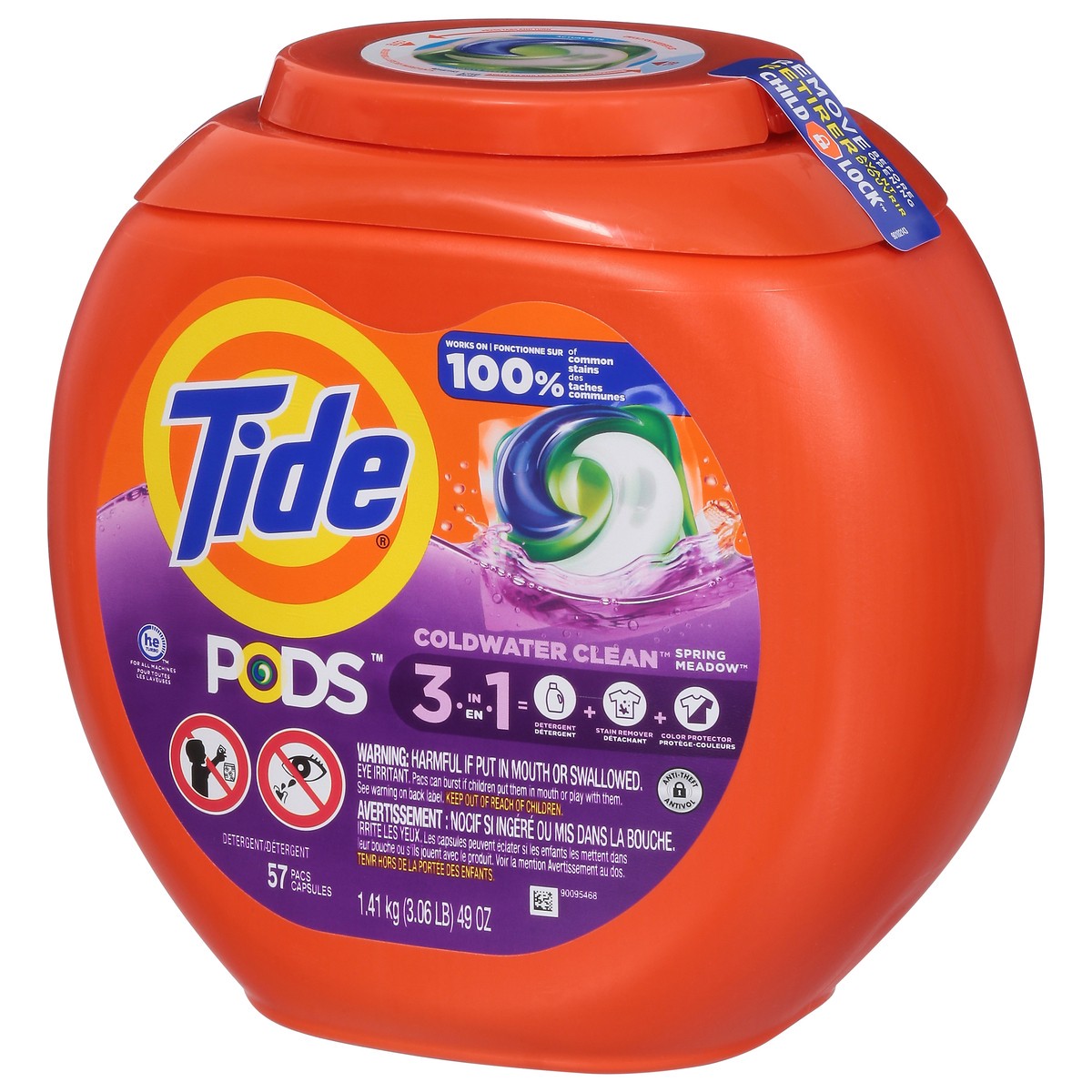 slide 3 of 9, Tide Pods 3 in 1 Spring Meadow Detergent 57 ea, 57 ct