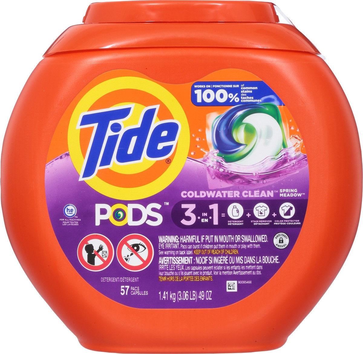 slide 6 of 9, Tide Pods 3 in 1 Spring Meadow Detergent 57 ea, 57 ct