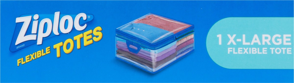 slide 9 of 9, Ziploc Flexible Totes, X-Large, 1 CT, Easy-Close Zipper, Soft-Sided, Rectangular Bags, Built-In Handles, Thick Semi-Transparent Plastic, Flexible to Fit Where You Want Them, 1 ct