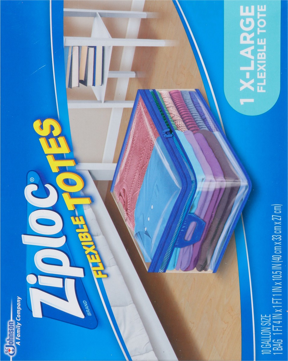 slide 8 of 9, Ziploc Flexible Totes, X-Large, 1 CT, Easy-Close Zipper, Soft-Sided, Rectangular Bags, Built-In Handles, Thick Semi-Transparent Plastic, Flexible to Fit Where You Want Them, 1 ct