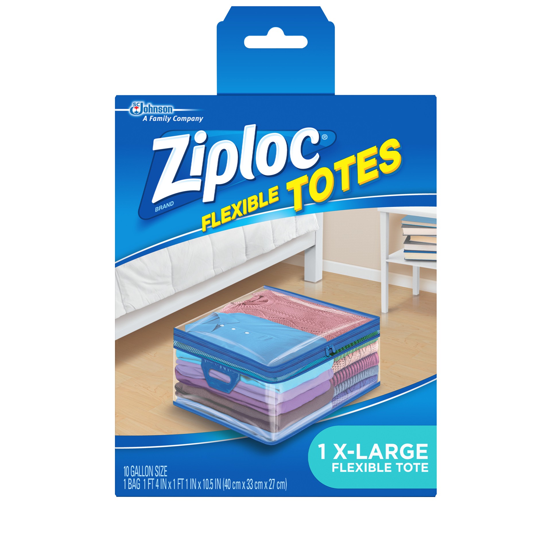 slide 1 of 9, Ziploc Flexible Totes, X-Large, 1 CT, Easy-Close Zipper, Soft-Sided, Rectangular Bags, Built-In Handles, Thick Semi-Transparent Plastic, Flexible to Fit Where You Want Them, 1 ct