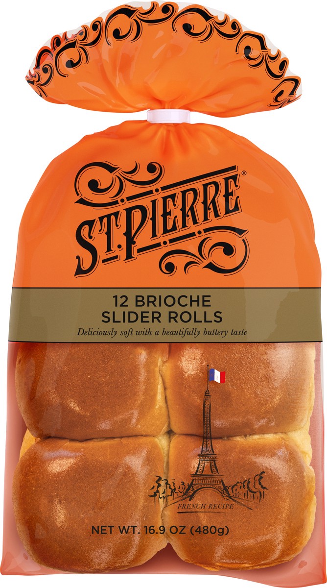 slide 2 of 6, St Pierre 12 Brioche Slider Rolls, 12 ct